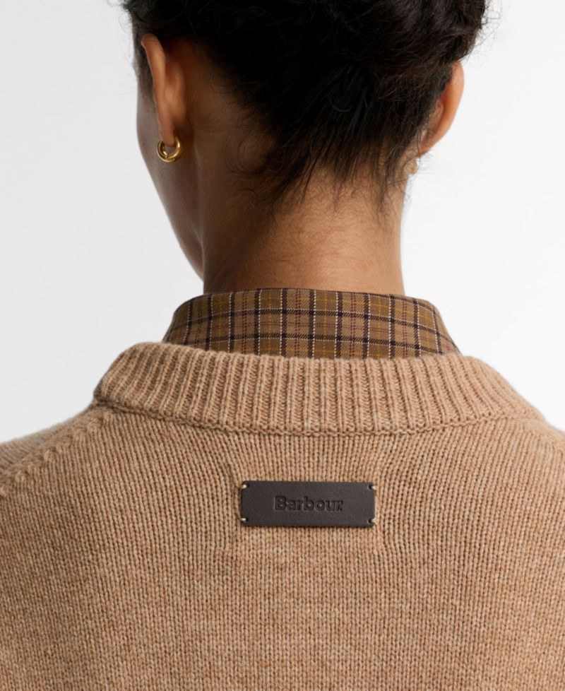 Women's Ivybridge Knit Crewneck Crop Wool Sweater