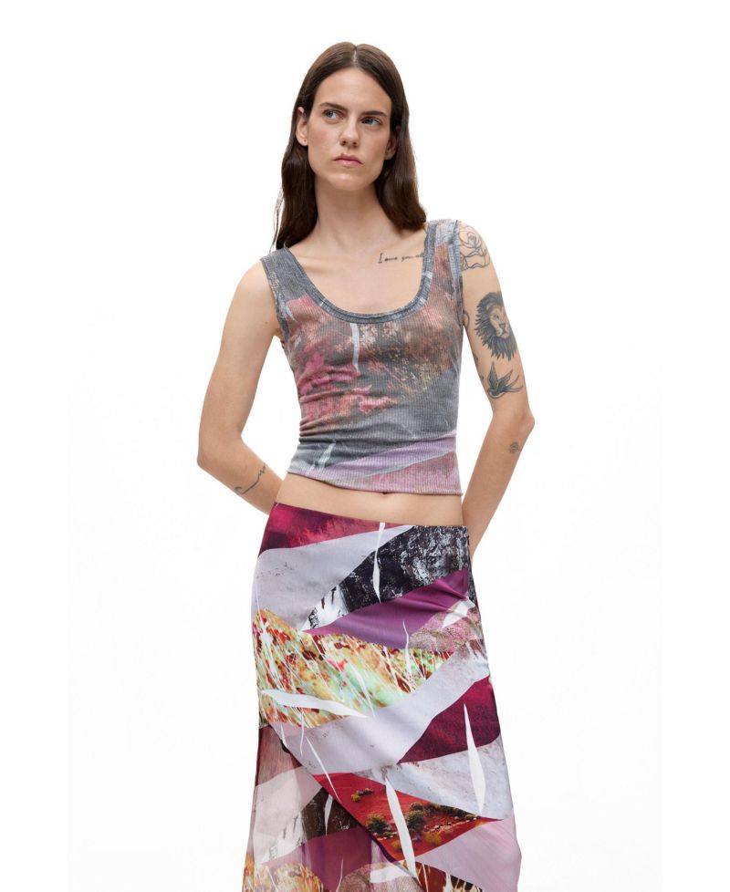 Women's Asymmetrical printed skirt