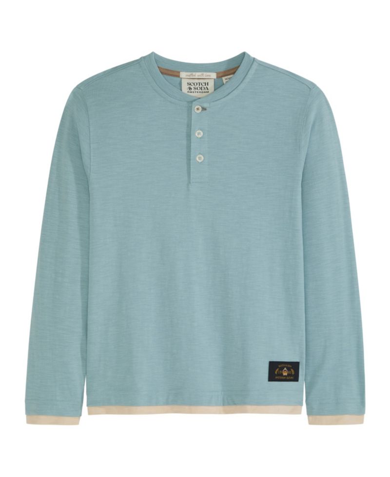 Big Boys Slub Jersey Henley T-Shirt