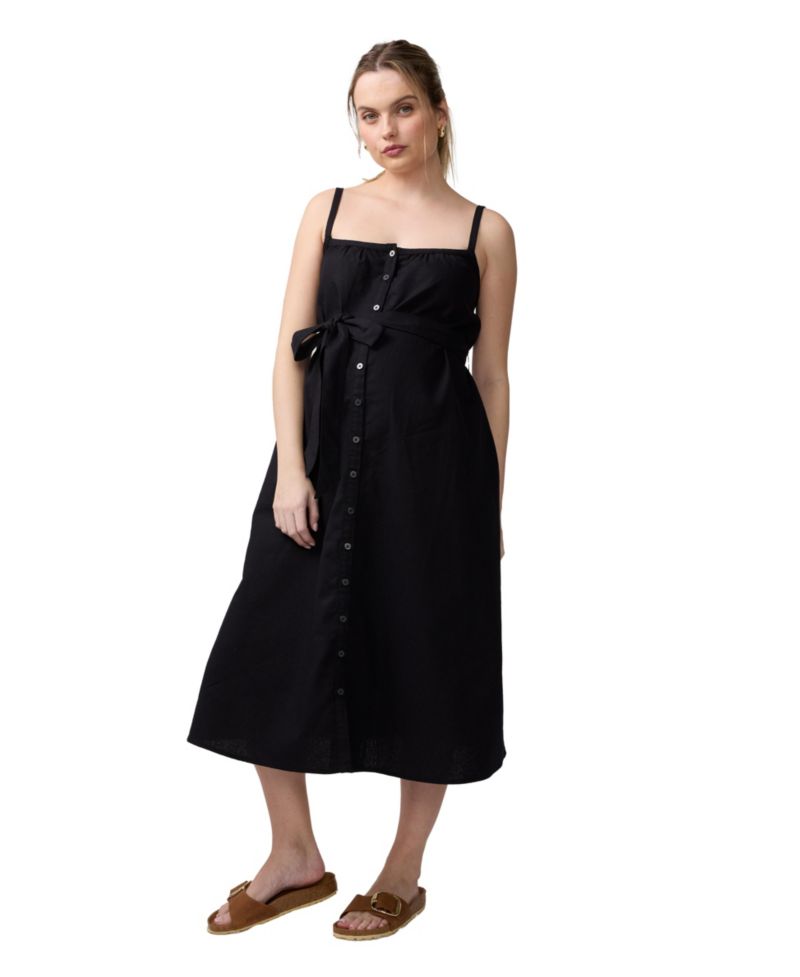 Maternity Ingrid + Isabel Sleeveless Button Front Midi Dress