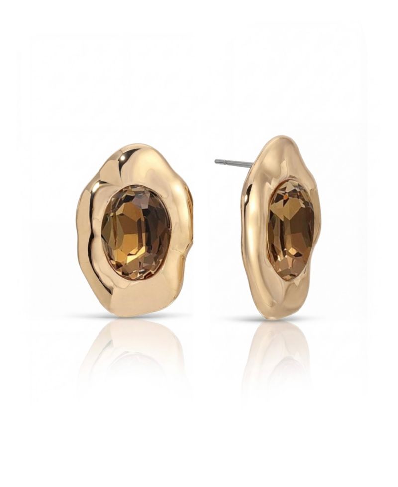 Molten Glow Crystal Stud Earrings