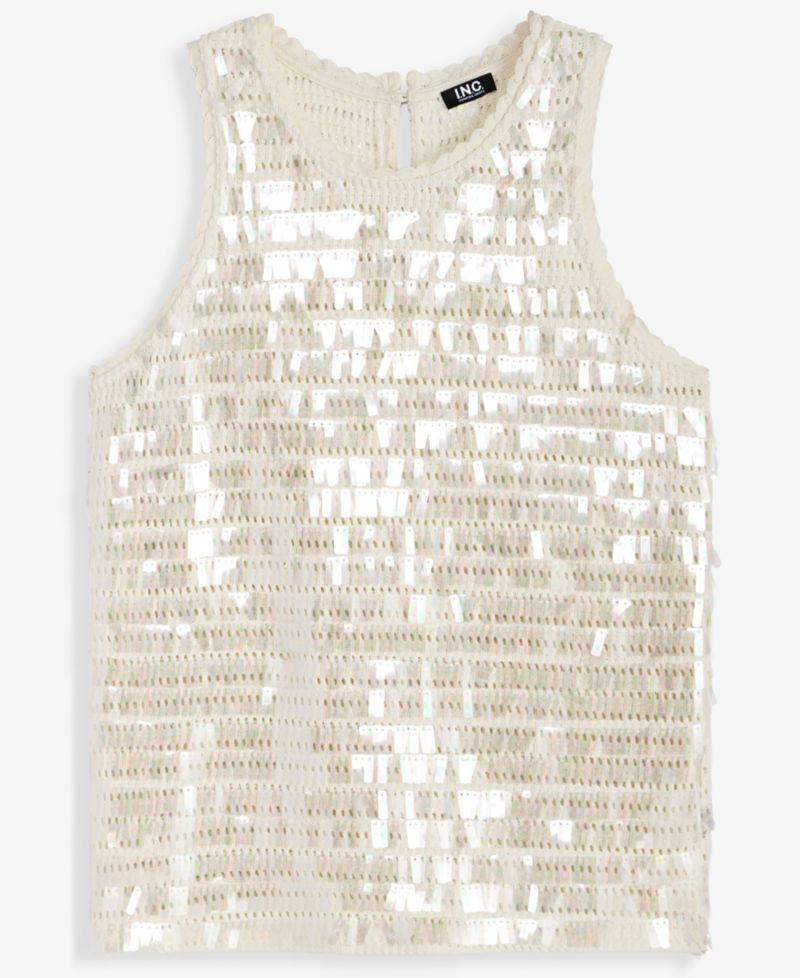 Women's Sequin Crochet Cotton Tank Top