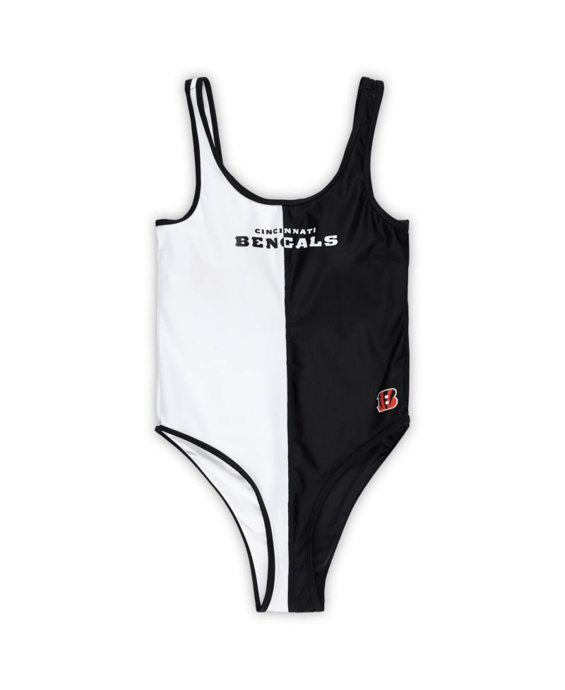Women's Black, White Cincinnati Bengals Last Stand One-Piece Swimsuit