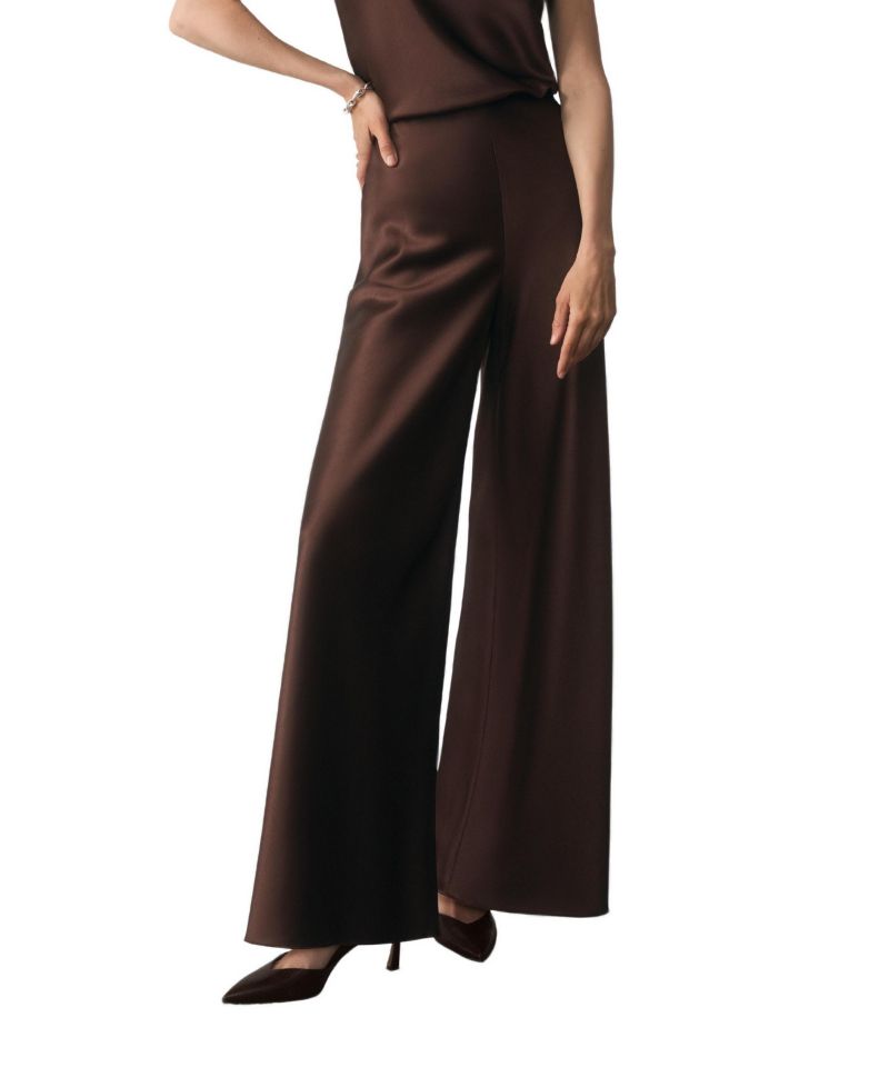 Women's Lucena High-Waisted Wide-Leg Satin Trousers