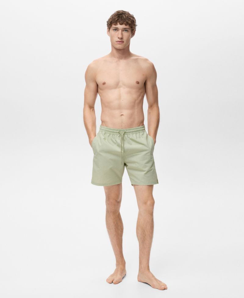 Men's Seersucker Swimming Trunks