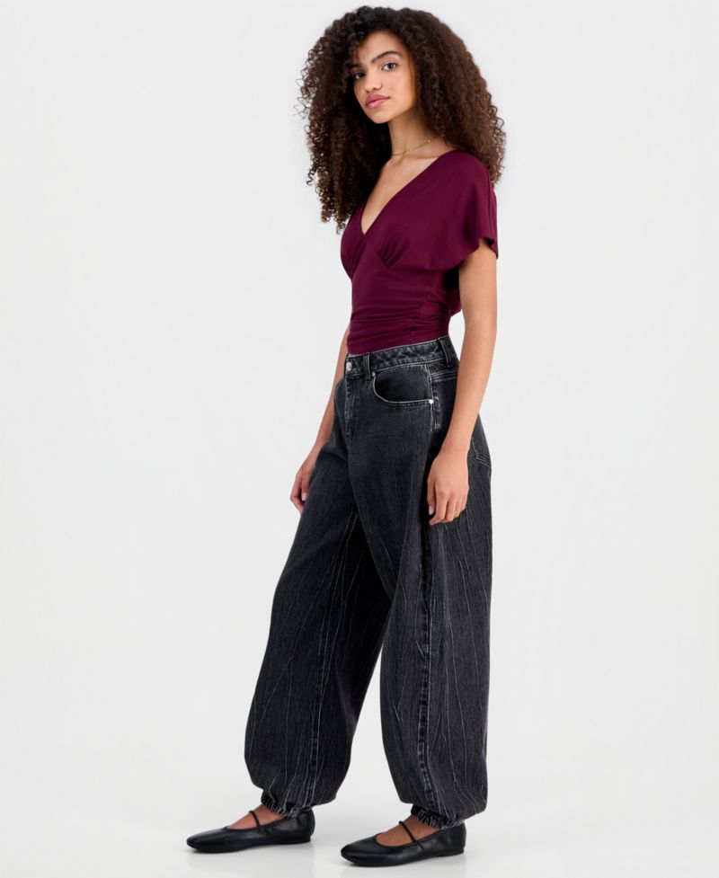Juniors' Balloon-Leg Jogger Jeans
