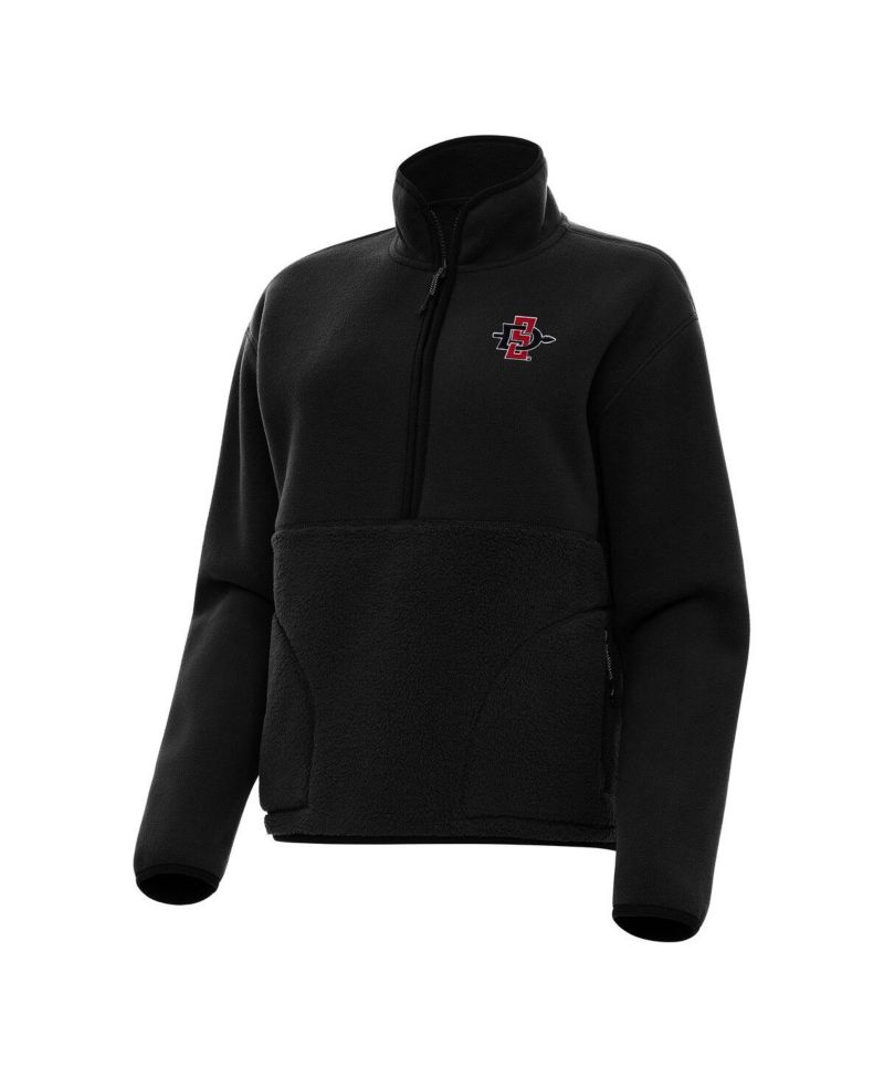 Women's Black San Diego State Aztecs Figure Half-Zip Pullover Sweatshirt