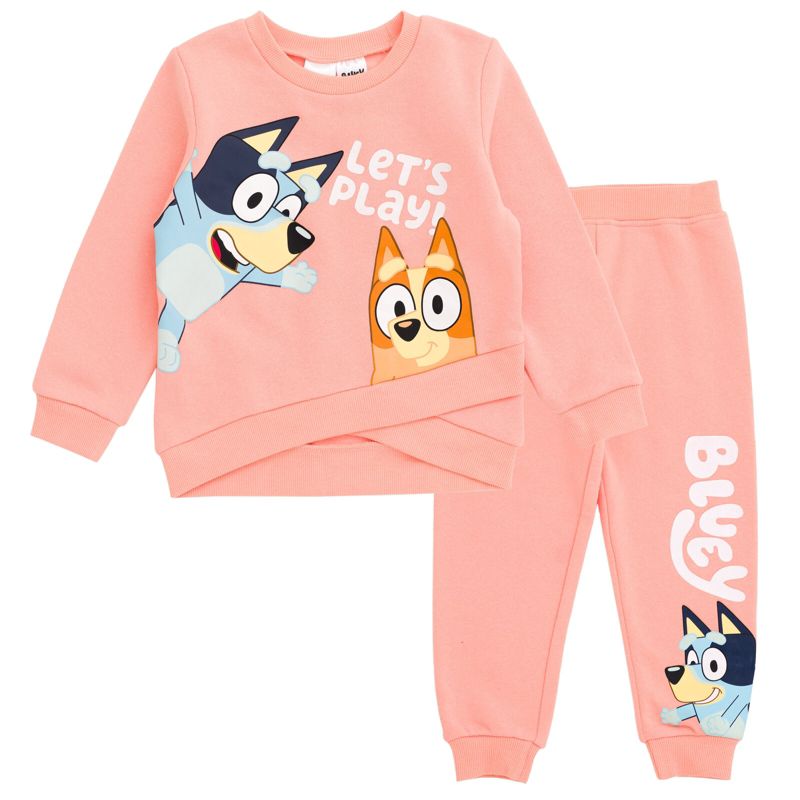 Girls 2-Piece Fleece Sweatshirt and Pants Set