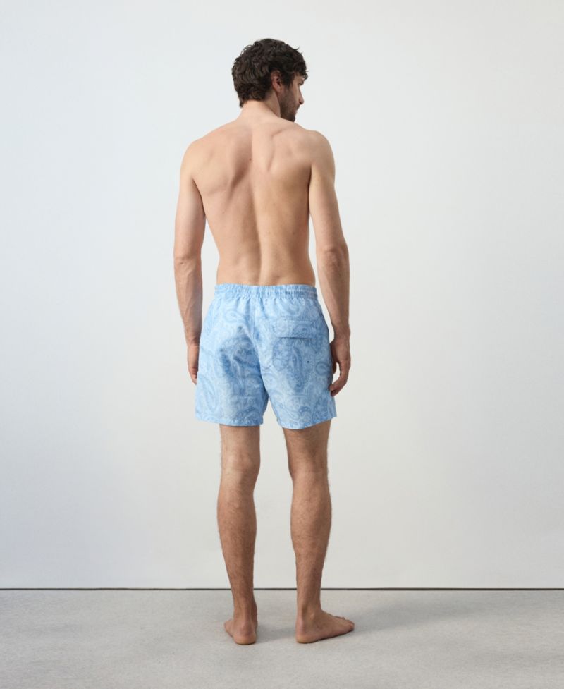 Men's Drawstring Printed Swimsuit
