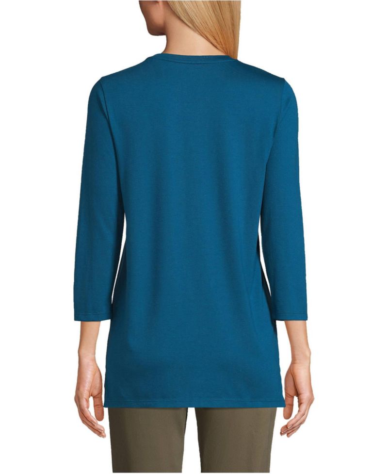 Women's 3/4 Sleeve Cotton Supima Tunic Top