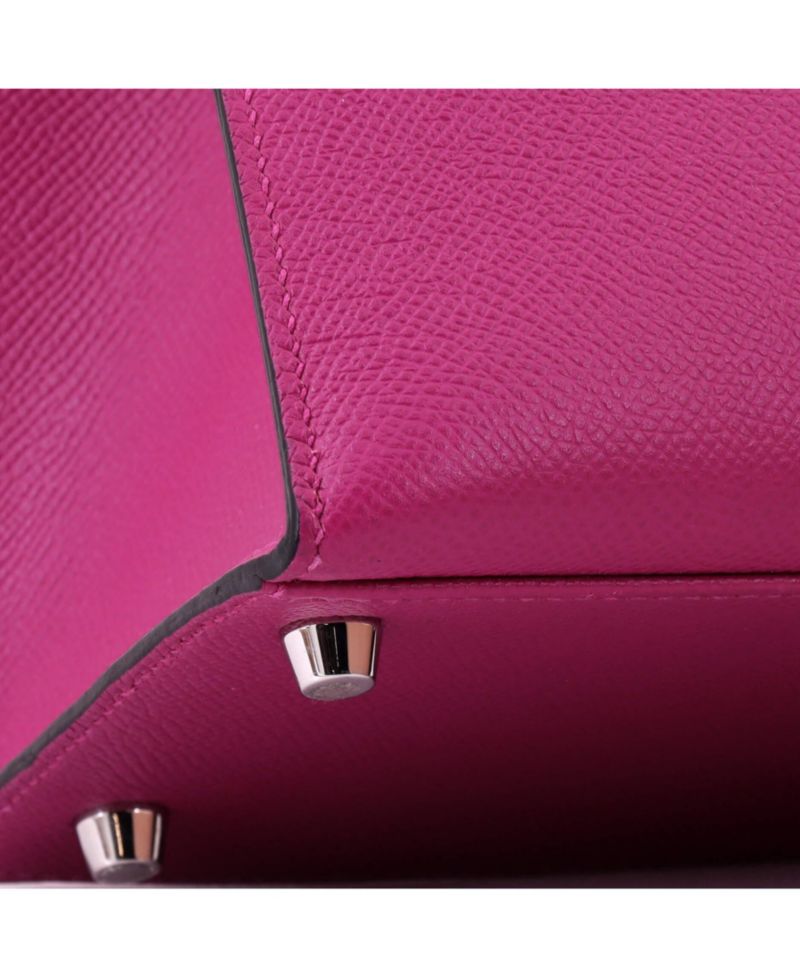 Pre-Owned Hermes Kelly 28 Handbag Pink Epsom with Palladium Hardware