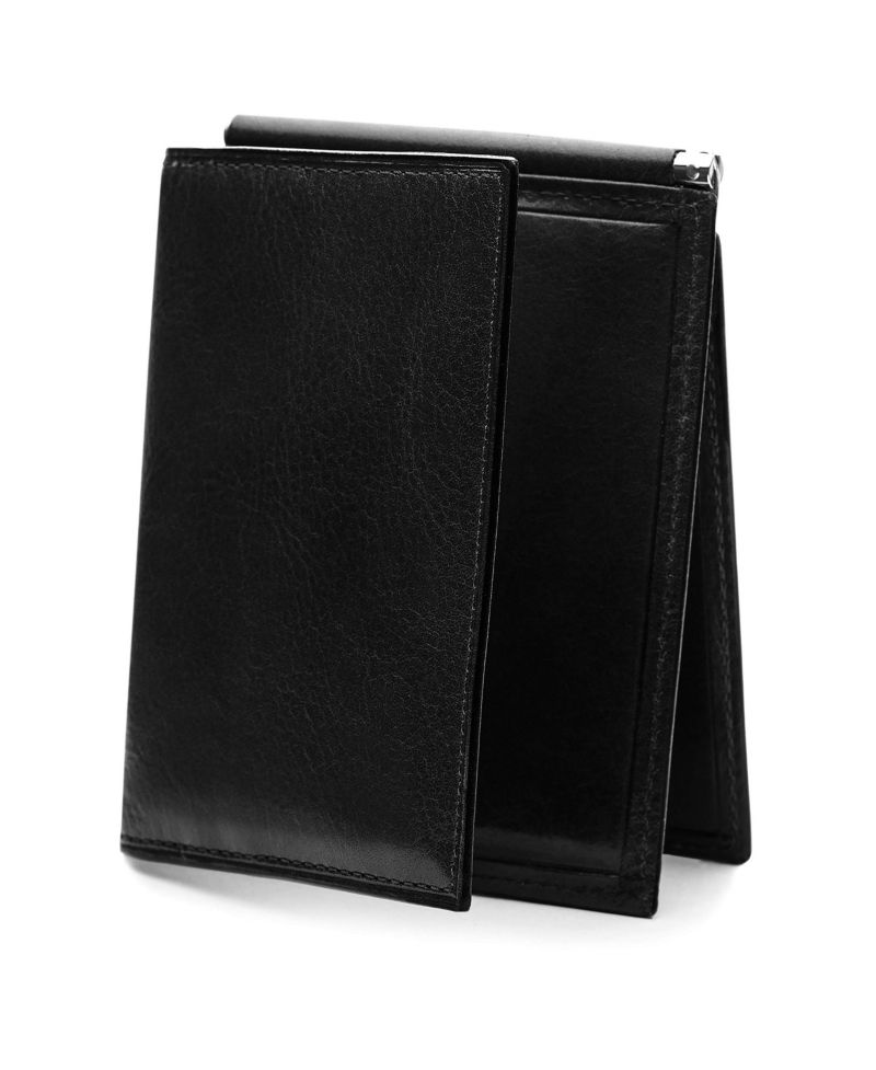 Men's Old Leather Money Clip with pocket