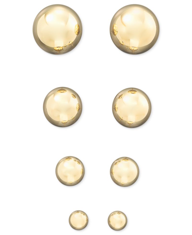 Gold Ball Stud Earrings (6mm) in 14k Yellow, White or Rose Gold