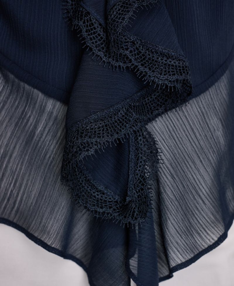 Women's Ruffled V-Neck Sleeveless Blouse