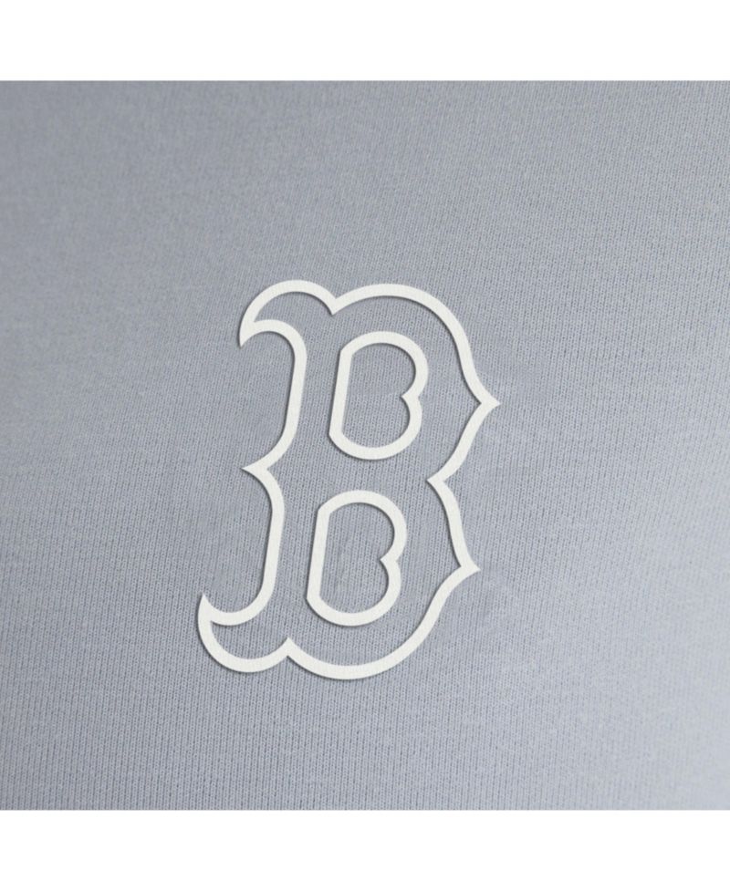 Women's Gray Boston Red Sox Oversized Clutch Tri-Blend Half-Zip Pullover Sweatshirt