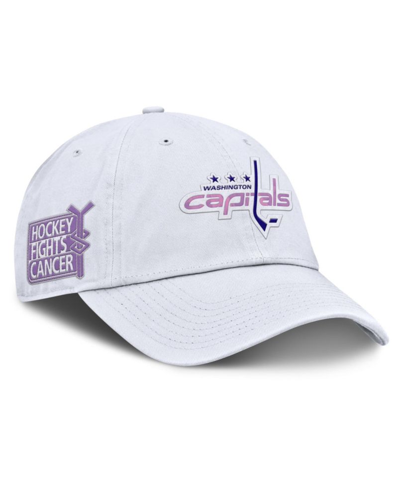 Men's White Washington Capitals Authentic Pro Hockey Fights Cancer Adjustable Hat