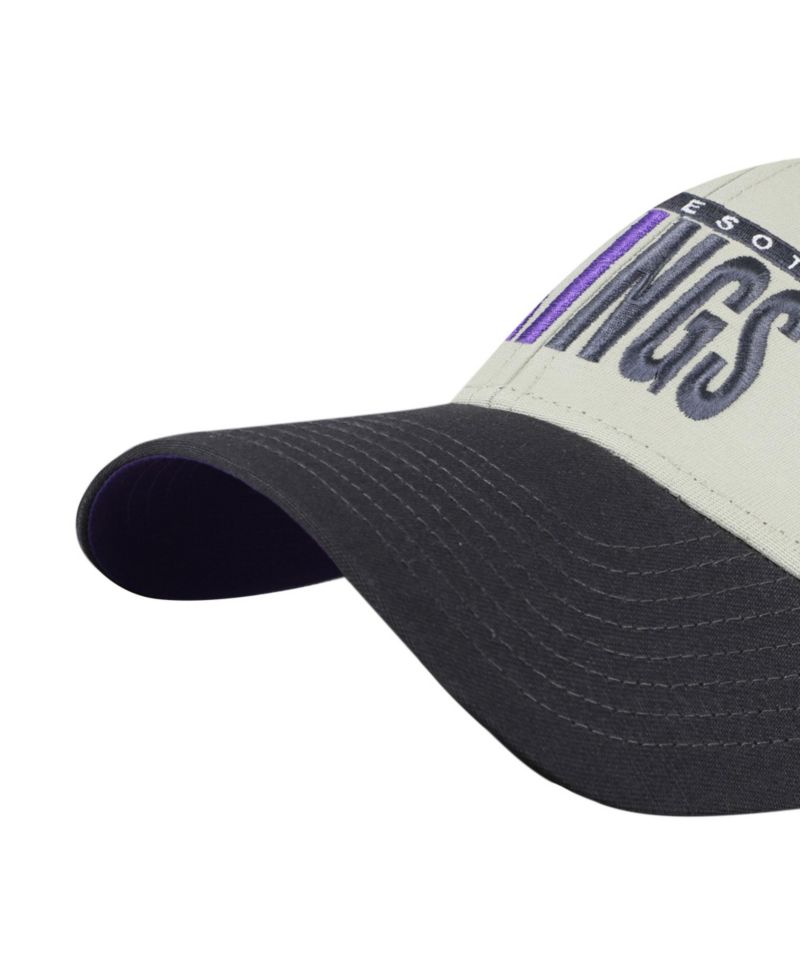 Men's '47 Gray/Black Minnesota Vikings Half Block Text MVP Adjustable Hat