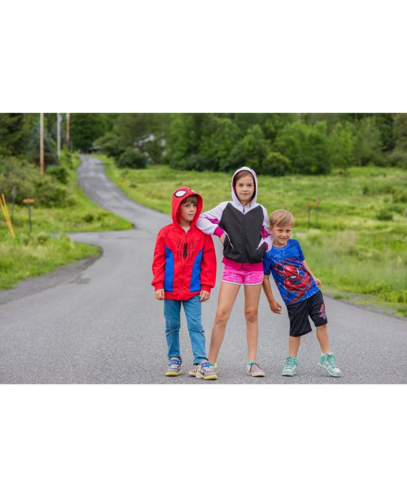 Toddler Girls Spider-Man Spider-Gwen Ghost Spider Fleece Zip Up Hoodie to