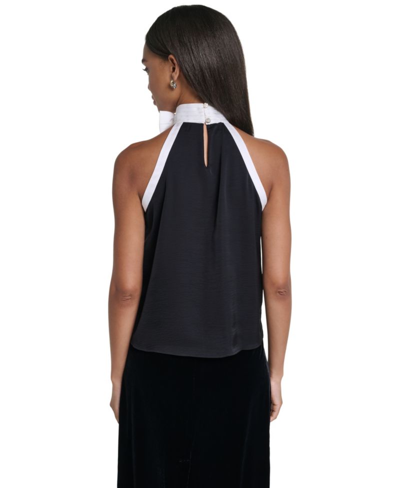 Women's Halter Colorblock Blouse