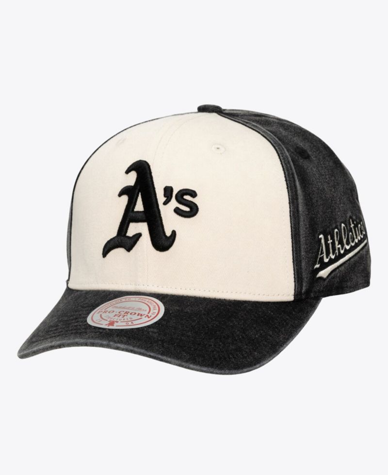 Men's and Women's Cream/Black Athletics Snow Block Pro Crown Snapback Hat