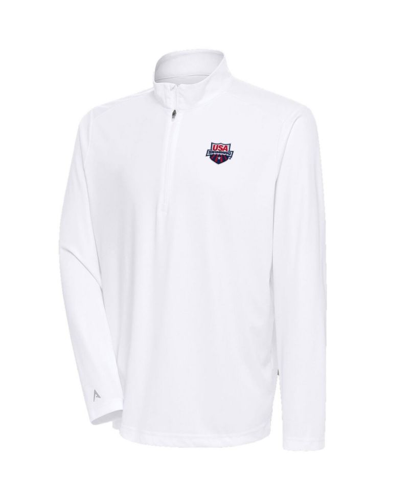 Men's White USA Swimming Tribute Quarter-Zip Pullover