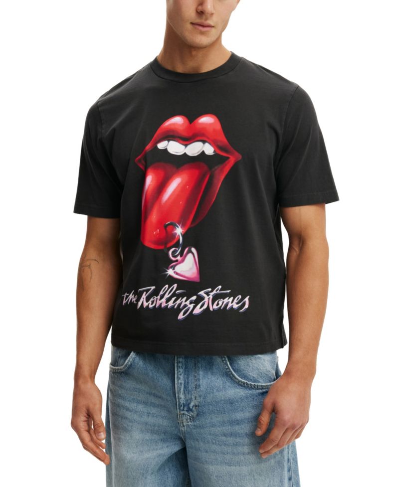 Men's Cropped Graphic Crewneck T-Shirt