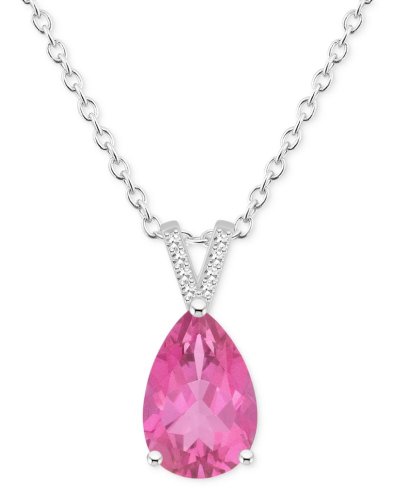 Mystic Topaz (3-5/8 ct. t.w.) & Diamond Accent Pear 18" Pendant Necklace in Sterling Silver (Also in Pink Topaz)