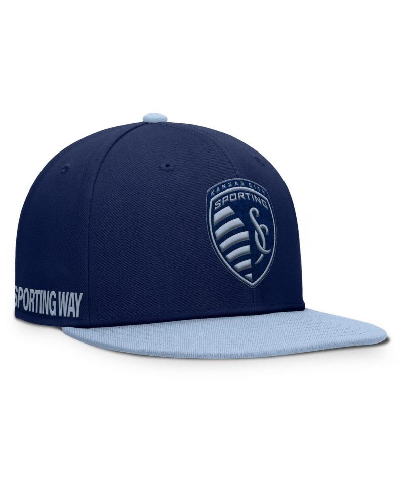 Men's Navy Sporting Kansas City Sitter Snapback Hat