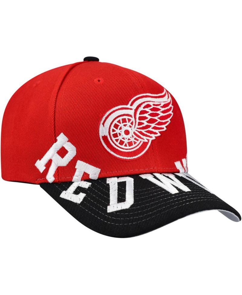 Men's Red/Black Detroit Red Wings Under Arch Two-Tone Pro Crown Snapback Hat