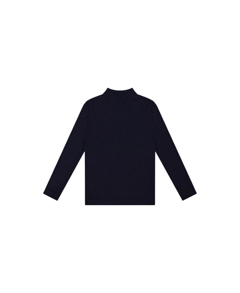Little and Big Girl 6-14 Brushed Rib Mock Neck Top