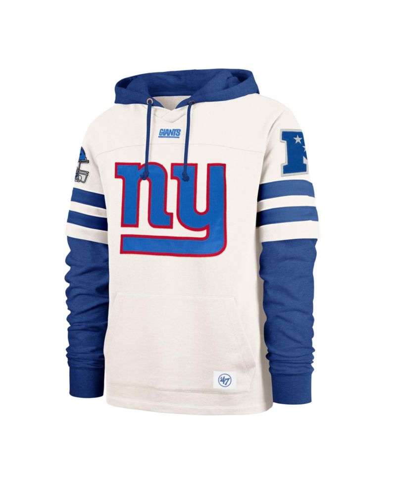 Men's Cream New York Giants Split Zone Cornerback Duo Lacer Hoodie