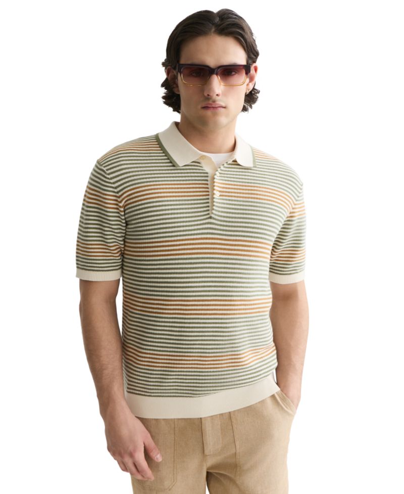 Men's Knitted Regular-Fit Cotton Polo Shirt