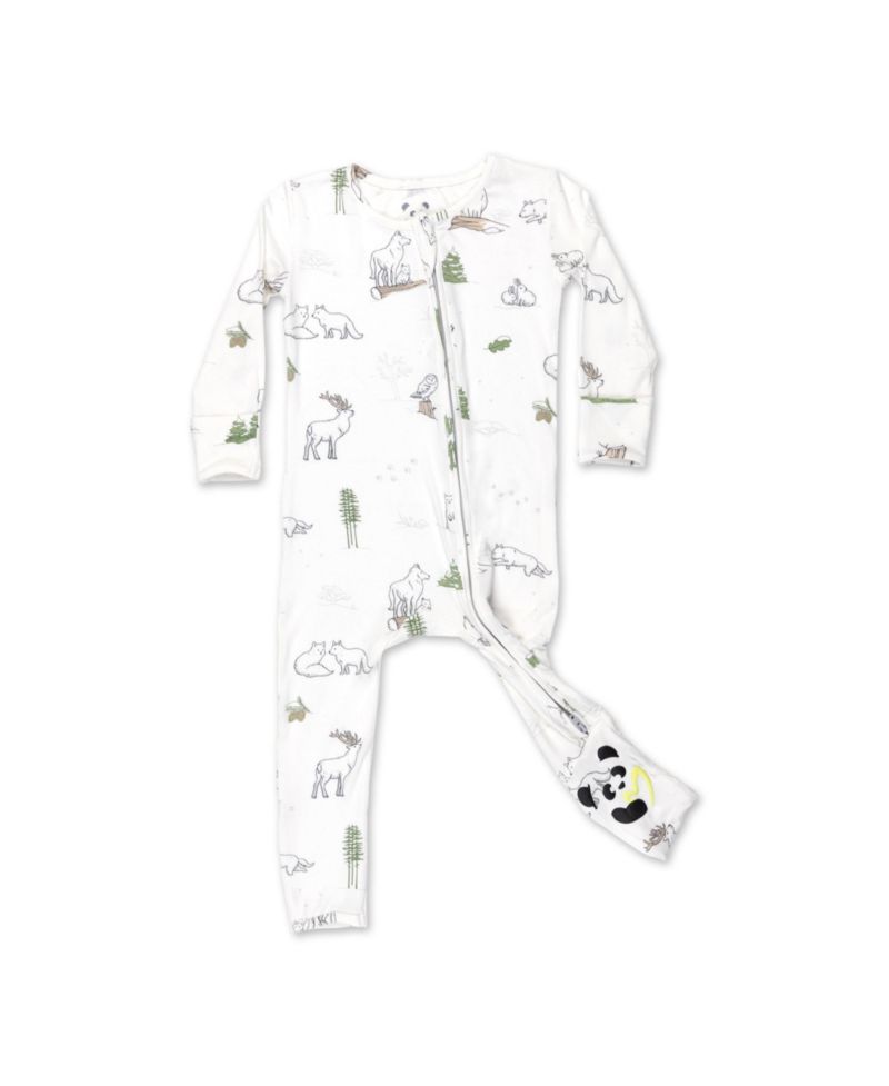 Unisex Baby Winter Forest Animals Convertible Footie