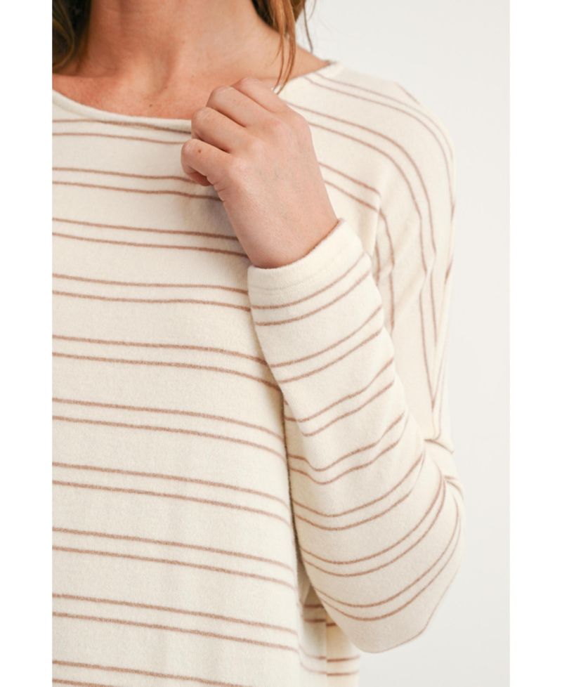 Maternity Striped Boat-Neck Long-Sleeve T-Shirt