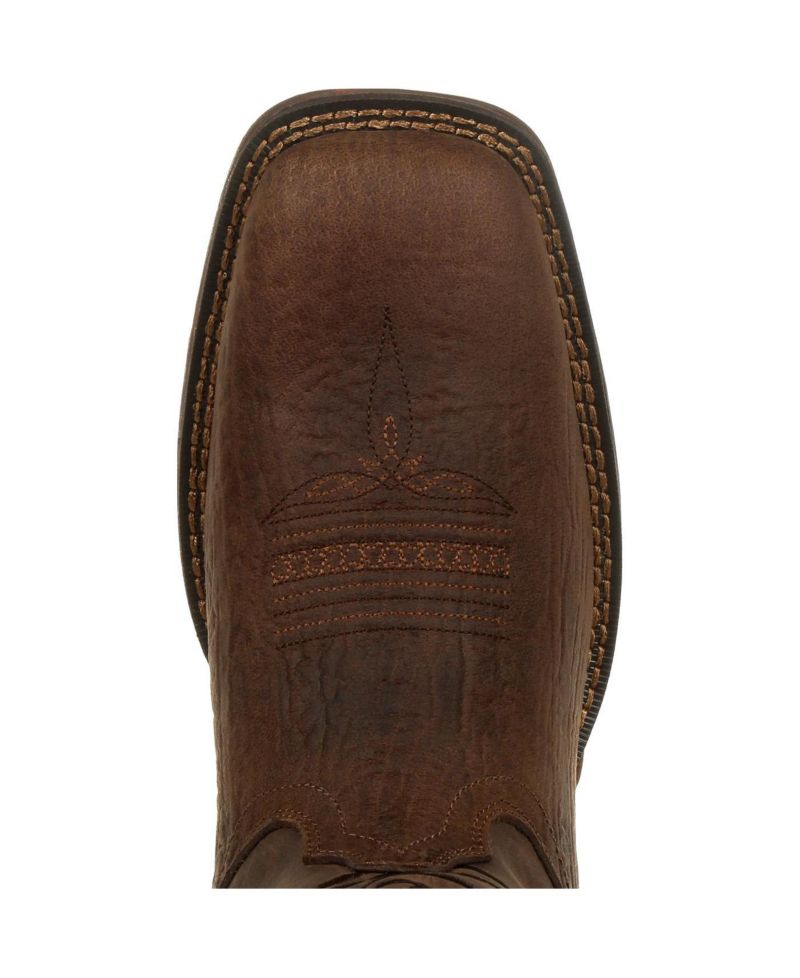 Men's Rebel by Brown Distressed Flag Embroidery Western Boot
