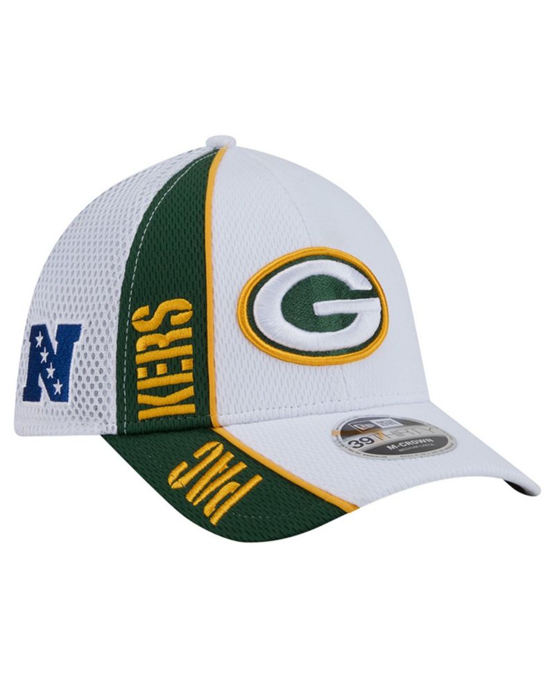 Men's White/ Green Bay Packers Dash 39THIRTY Flex Hat