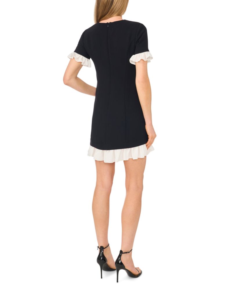 Women's Colorblock Ruffle Mini Dress