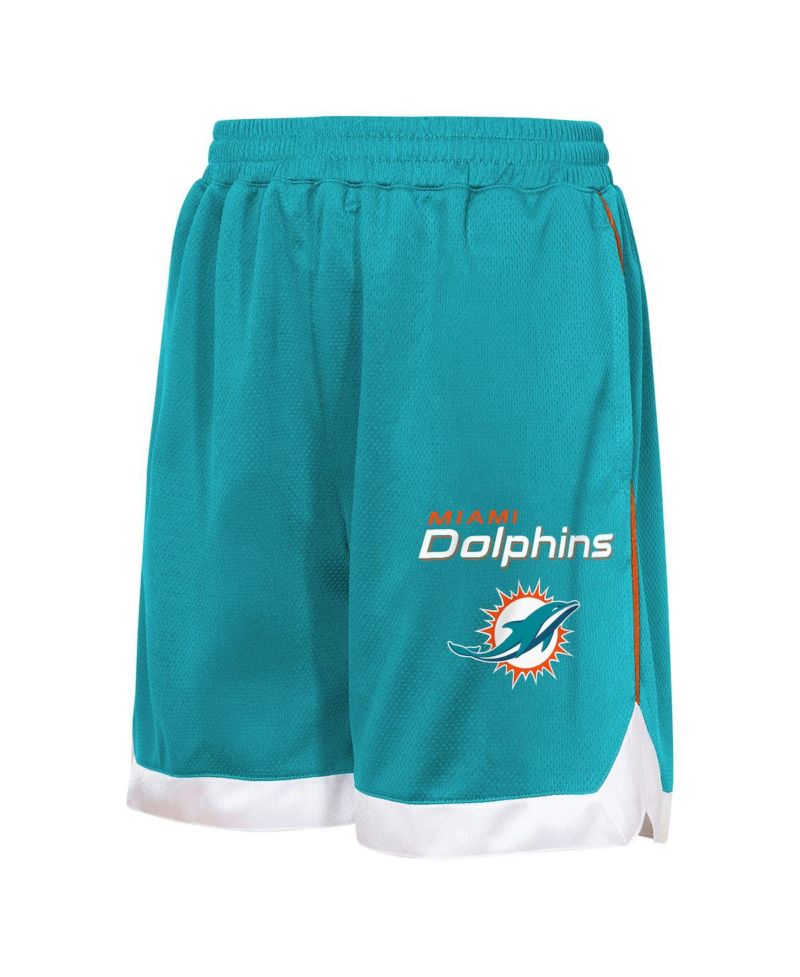 Big Boys and Girls Aqua Miami Dolphins All Star Mesh Shorts