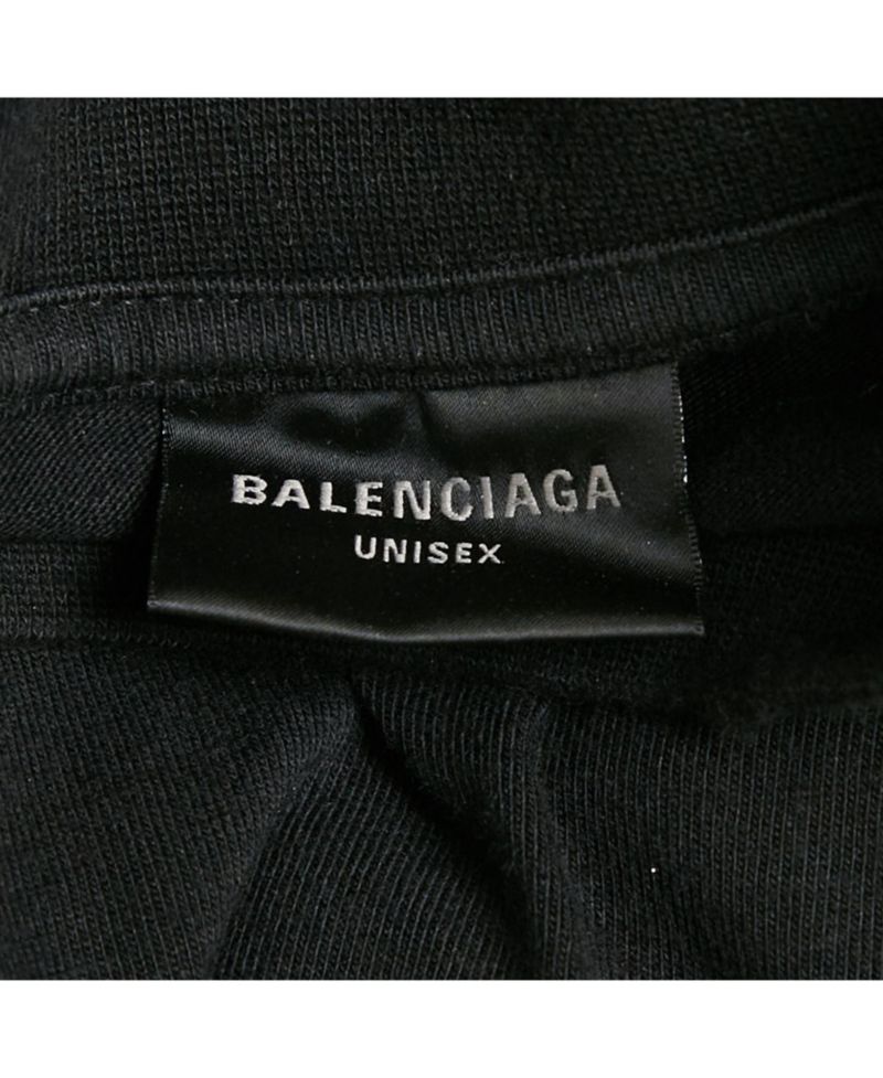 Men's Unisex Black Brand Website Embroidered Cotton Distressed Sweatshirt