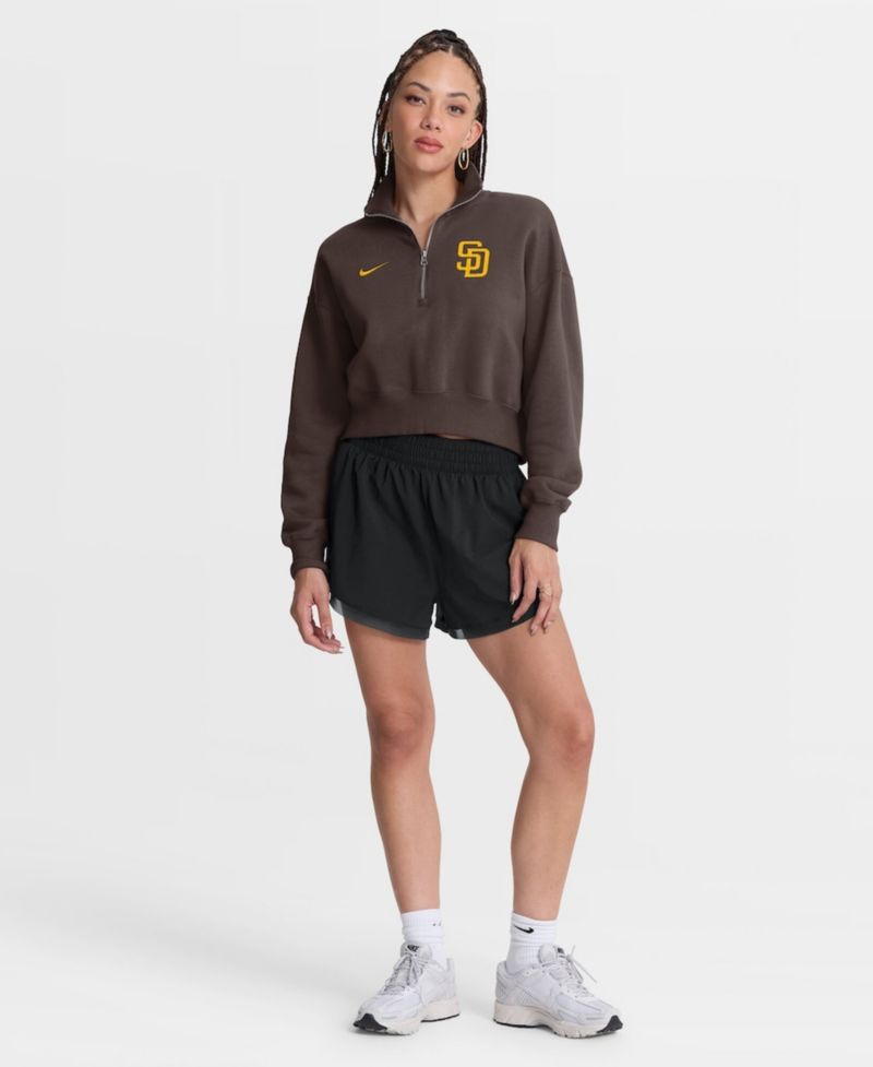 Women's Brown San Diego Padres Primetime Phoenix Fleece Half-Zip Sweatshirt