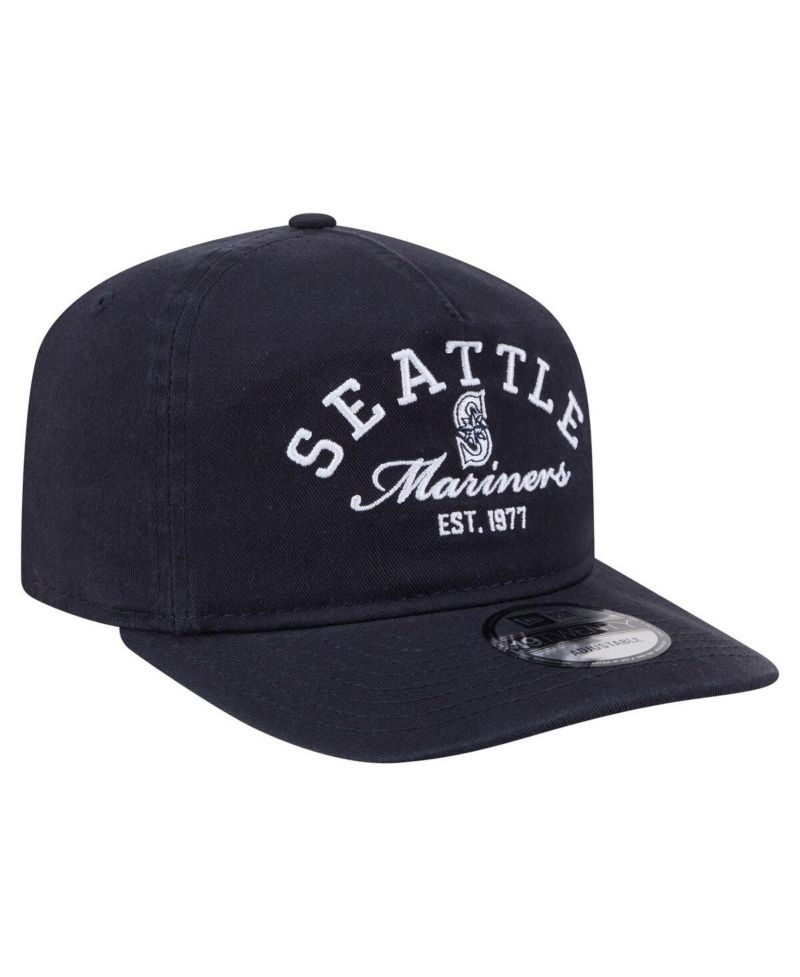 Men's Navy Seattle Mariners Stacked 19TWENTY Adjustable Hat