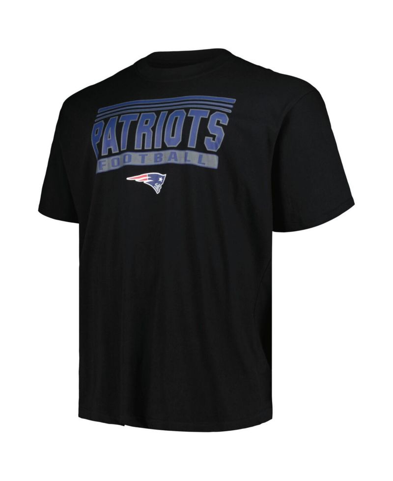 Men's Black New England Patriots Big & Tall Pop T-Shirt