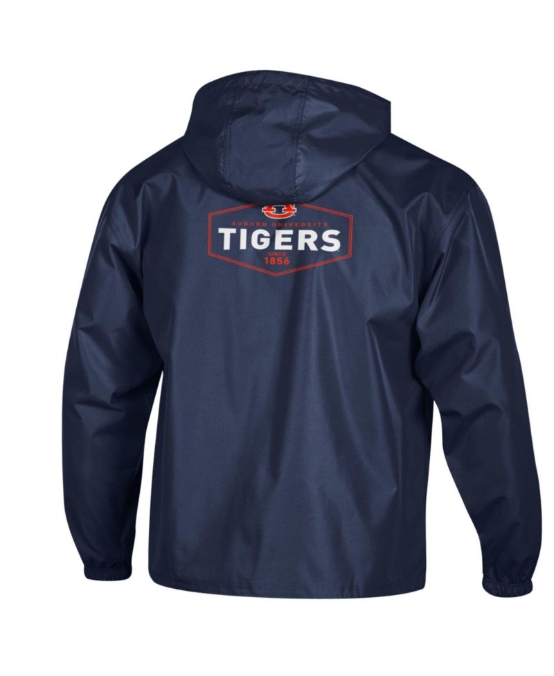 Men's Navy Auburn Tigers Delay Packable Half-Zip Jacket