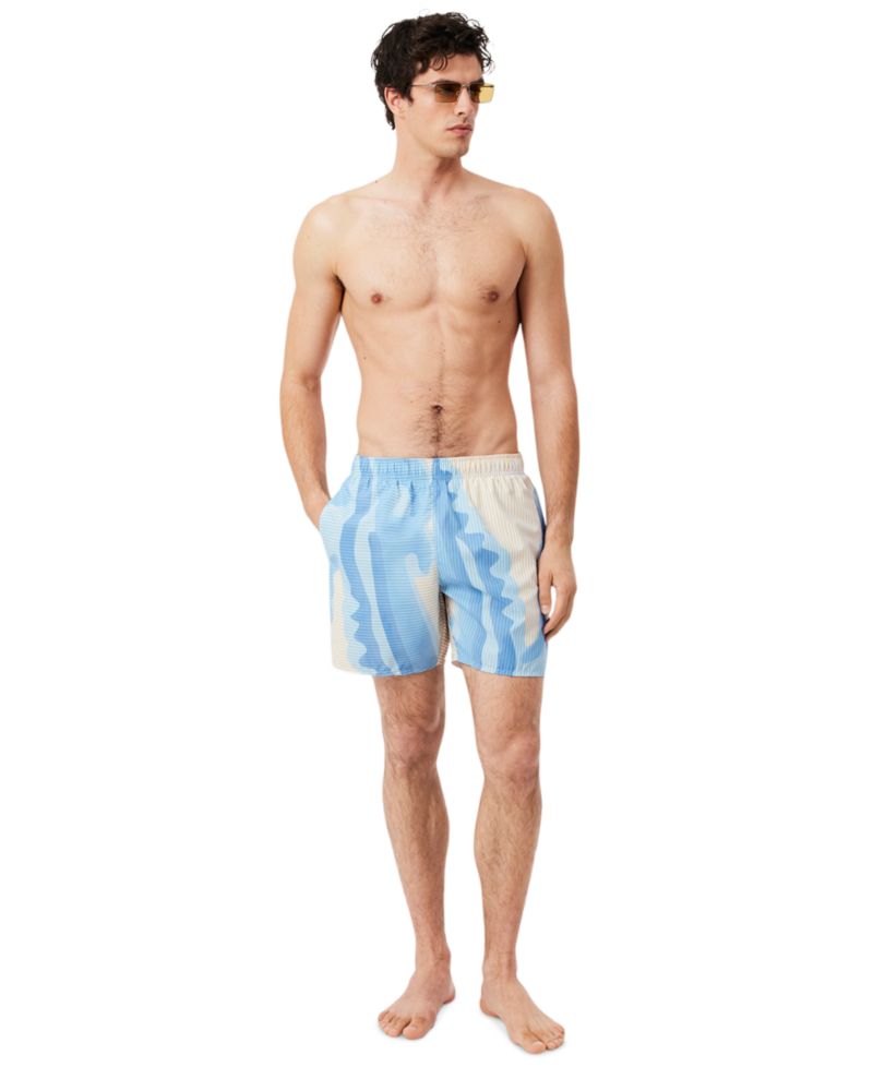 Men's Mid-Length Striped Swim Trunks