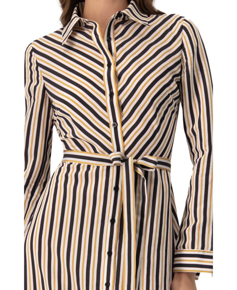 Women's Long Striped Shirt Dress
