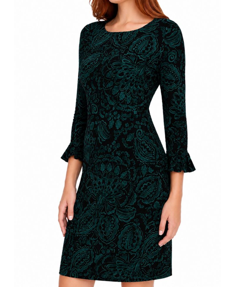 Petite Long-Sleeve Jersey Shift Dress