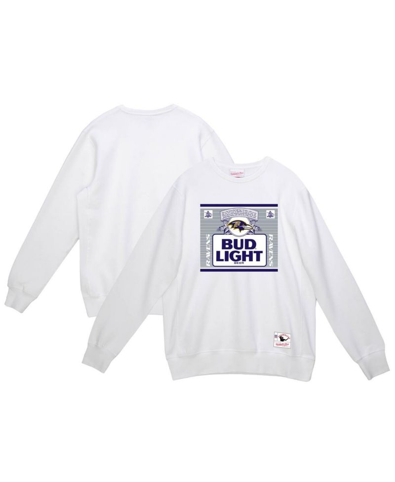 Men's Light White Baltimore Ravens The Crest Pullover Sweatshirt