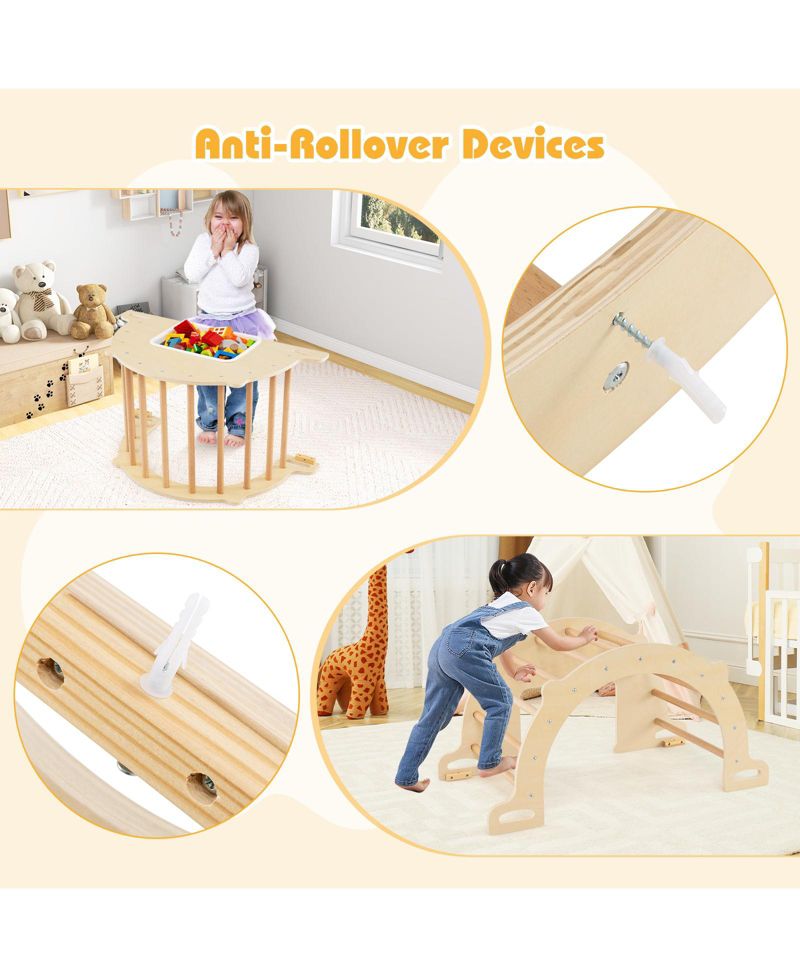 8-in-1 Montessori Climbing Arch and Sensory Table with Storage