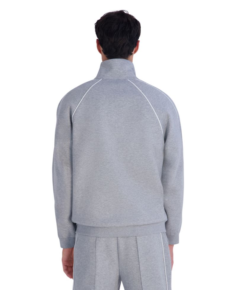 Men's Metal Logo Patch and Piping Detail Ponte Track Jacket