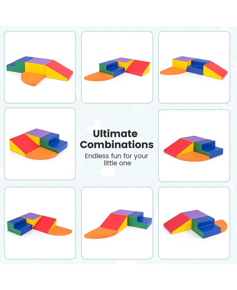 4-Piece Climb and Crawl Foam Block Play Set for Infant Baby